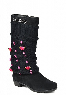 Детская обувь, 6013N кожа черно розовый Lelli Kelly