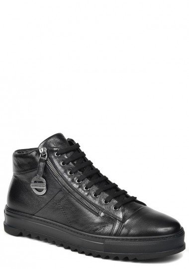 Итальянские мужские ботинки GiamPieroNicola 16641 мех черный